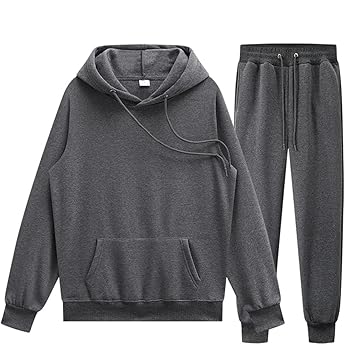 Amazon.com: Men Sets Hoodie+Pants Two-Pieces Casual Solid